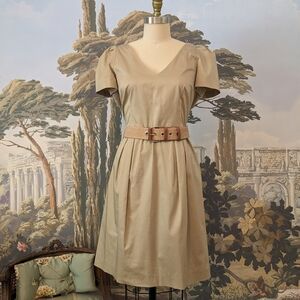 Beige Safari dress with belt